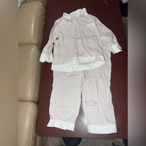 Vera Wang Blush Pink Pajama Set with White Trim